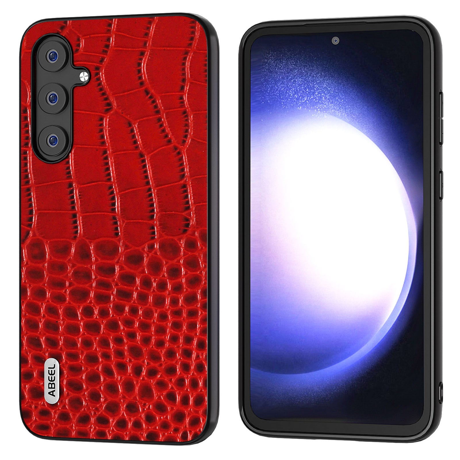 ABEEL Til Samsung Galaxy S23 FE Krokodilletekstur Ægte kolæder PC TPU telefonetui Stødsikkert cover ABEEL Til Samsung Galaxy S23 FE Krokodilletekstur Ægte kolæder PC TPU telefonetui Stødsikkert cover